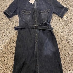 Talbots Size 6 Short Sleeved Denim Jean Dress